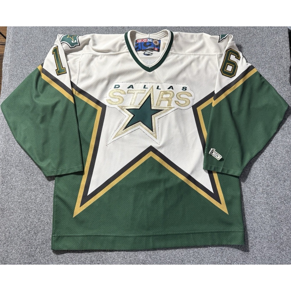 CCM Dallas Stars BRETT HULL #16 NHL Hockey Jersey Men XL White Canada Sewn